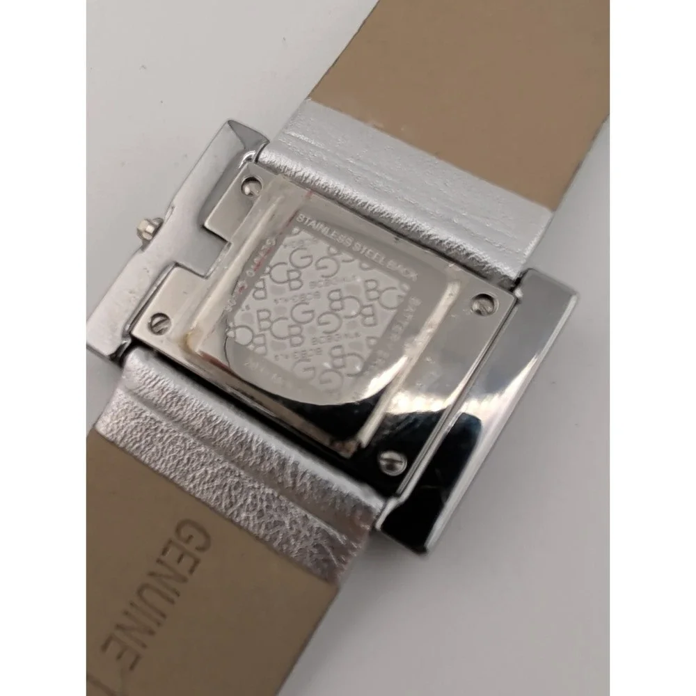 BCBGGirls Watch 40mm Case Silver Leather Band- New Battery